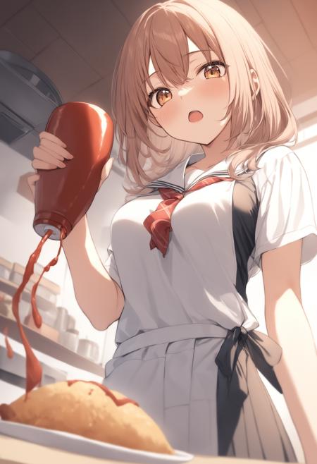 Lettering on omurice / オムライスへのお絵描き、文字入れ