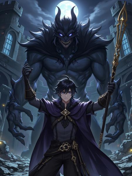 【Cartoon Character Art】Genshin Impact Style Character Poster - Flux