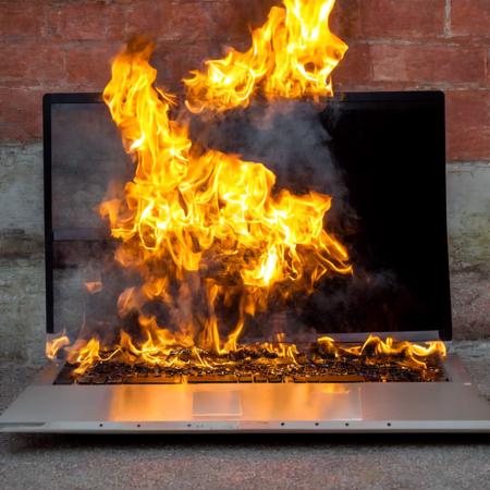 burning labtop