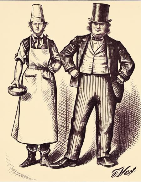 19th century political cartoon - Thomas Nast Style