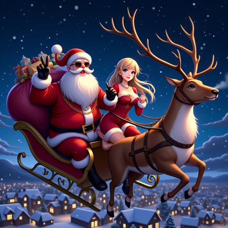 girl like reindeer sleigh
