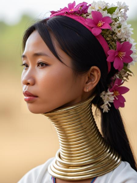 Neck Rings - Kayan People Myanmar (Padaung) SDXL & Pony