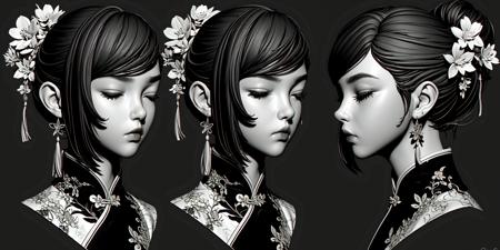 HEZI_ Three-view modeling avatar