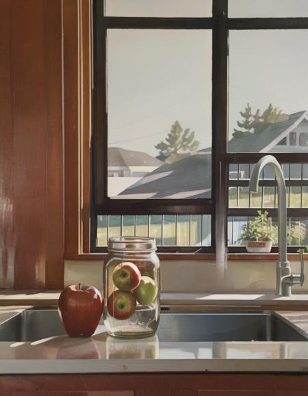 Suburb Life Painting - Robert Bechtle Style - SDXL 1.0