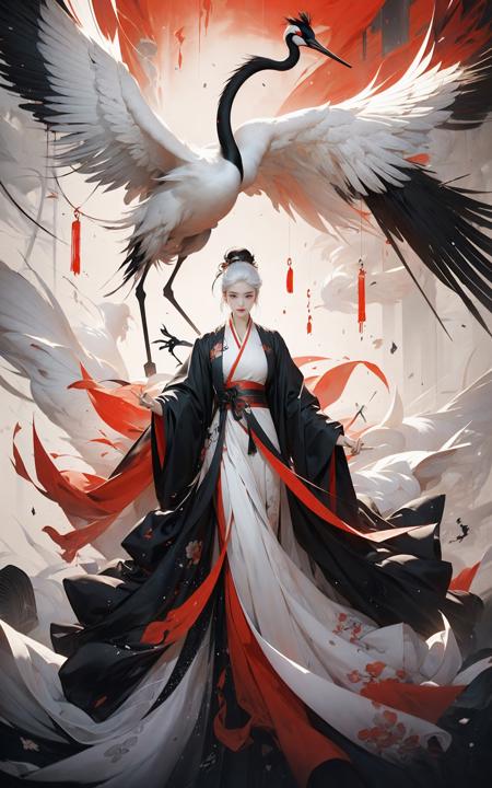 绪儿-鹤 Red crowned crane