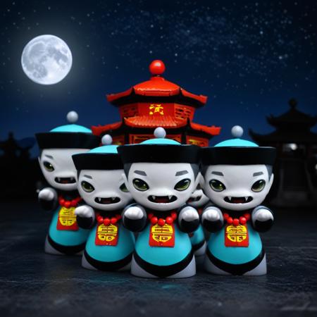 Adorable Jiangshi Chinese vampire toy - sdxl