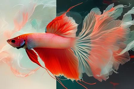 Graceful Betta: A Hyper-Realistic Digital Art Depiction