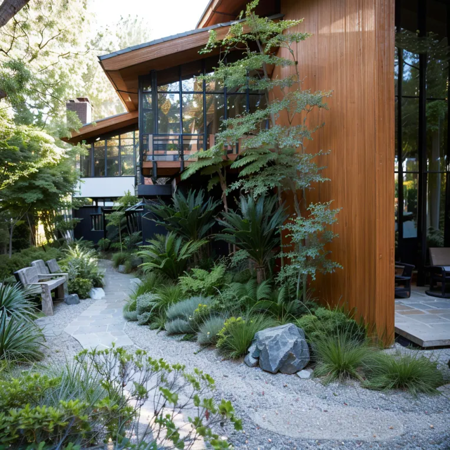 The back garden of the villa