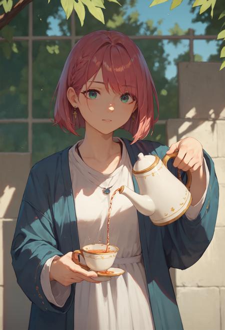 (PonyXL Pose) Pouring from Teapot (decantering meme) | 优雅倒茶