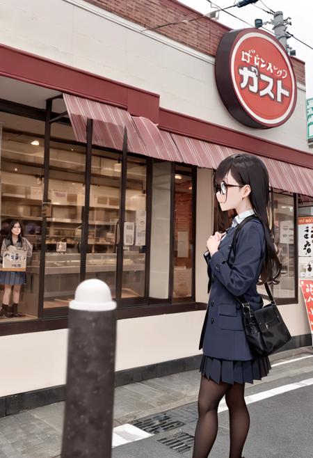 ファミレスの外観G family restaurant G SDXL