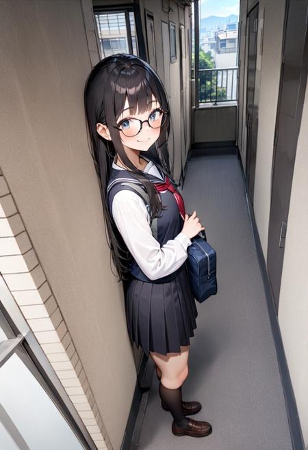 マンションの廊下 / apartment hallway SDXL
