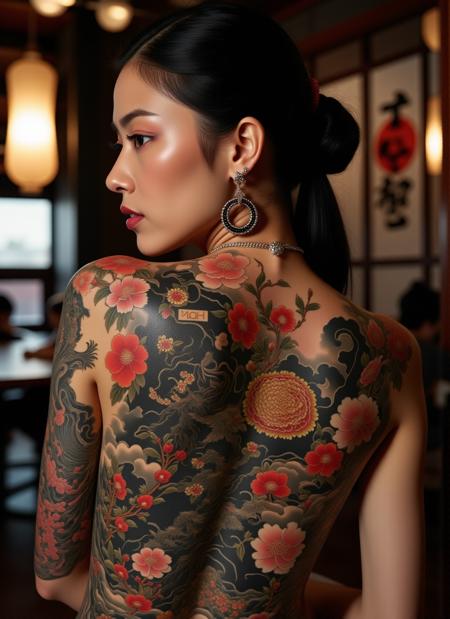 Flux - Traditional Japanese Style Full Back Tattoo - By Devildonia