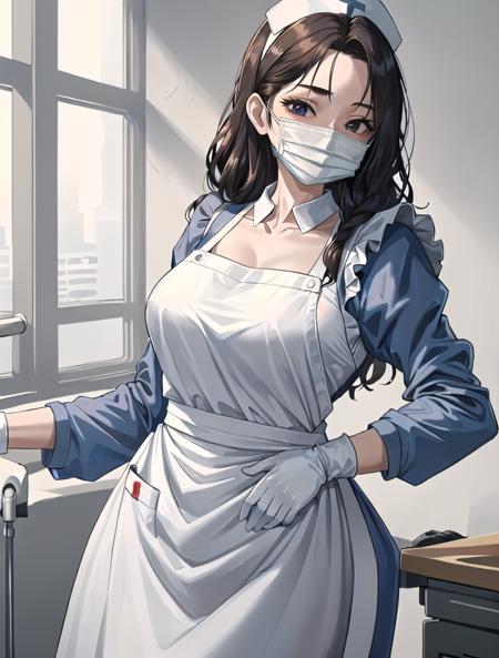 Long Nurse Uniform, with mask and Gloves