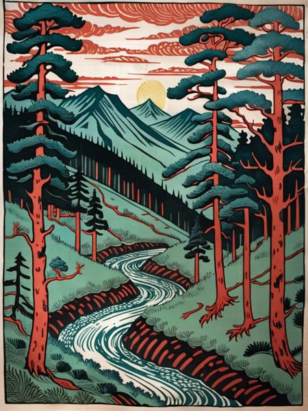 Fresh Ideas@Woodblock prints_SDXL版本v1.0 (ID: 563405)