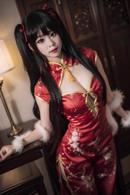 时崎狂三 旗袍-红 tokisaki kurumi chinese clothes-red
