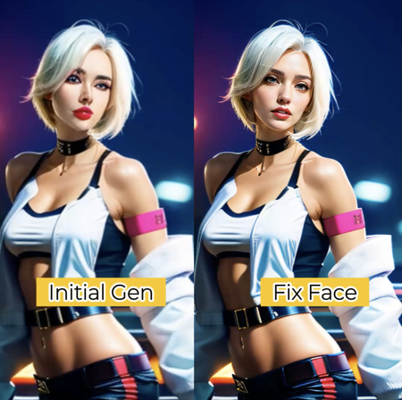 Workflow of ComfyUI Face Detailer - Fix Face版本v1.0 (ID: 360285)
