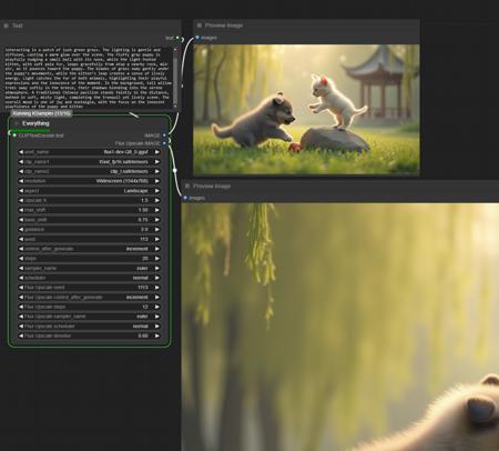 Ultra simple Flux GGUF t2i + upscale workflow