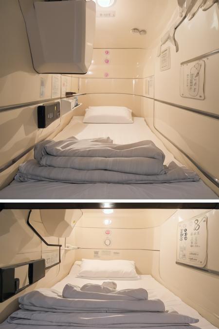 カプセルホテルの中 Inside the capsule hotel SD15