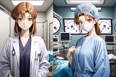 Doctor labcoat / surgical outfits Side-by-Side