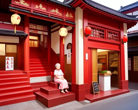 the restaurant of many orders with red stairs