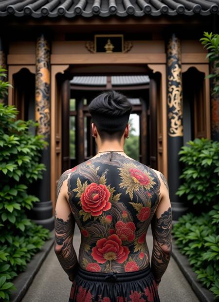 Flux - Traditional Japanese Style Full Back Tattoo - By Devildonia