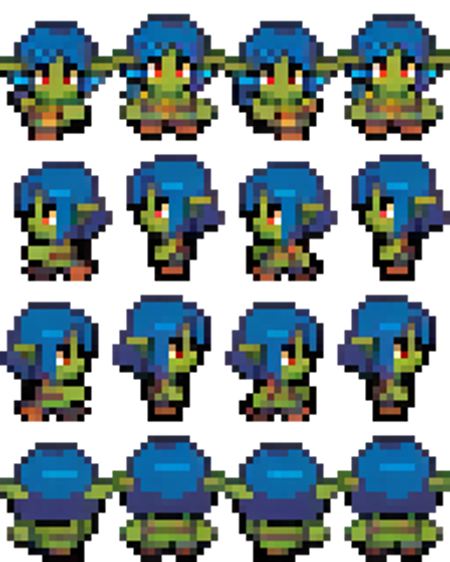 RPG Top Down 4 Direction Walk Cycle [Pony]