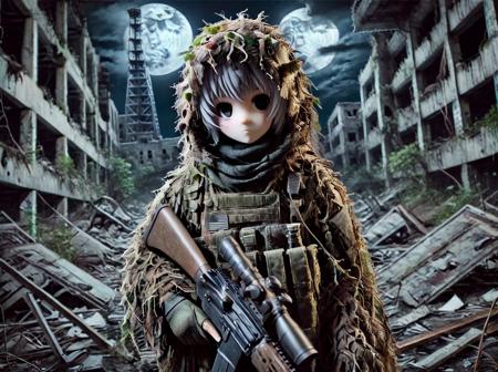 Ghillie suit  clothing LoRA [FLUX+XL+Pony]