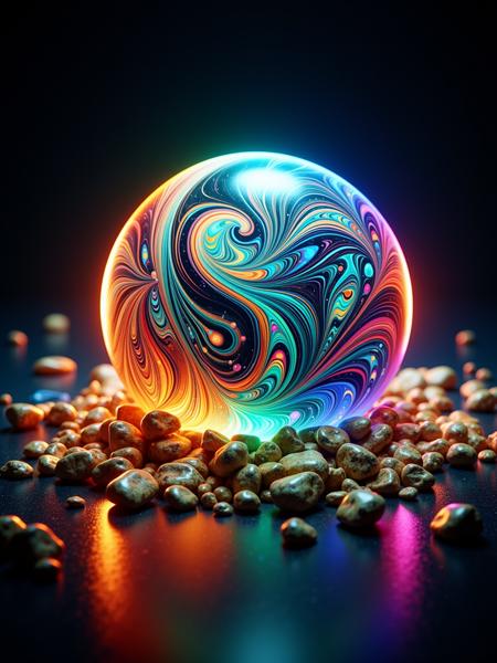 Glowing Marbled Paper FLUX & SDXL