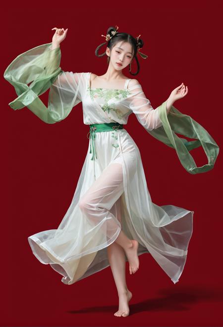 0756 green silk hanfu
