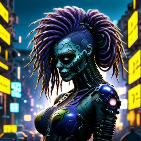sugar skull cyborpunk