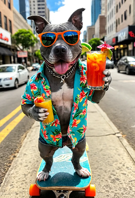Gray Pitbull Dog SDXL