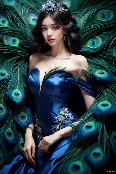 JAY - FEATHERS BLUE DRESS