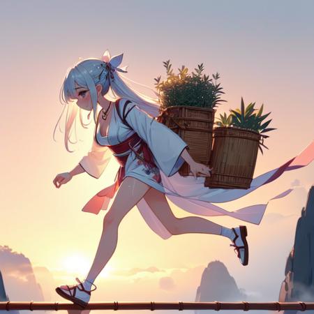 girl like climb mountain / tightrope