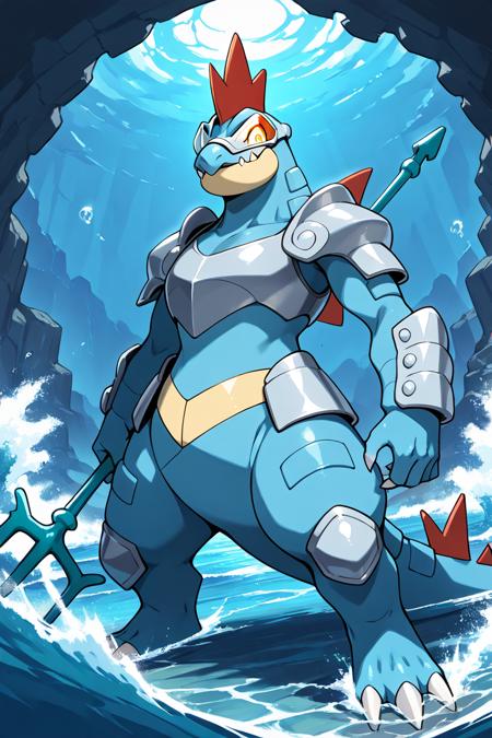 Feraligatr: Big Jaw Pokémon | オーダイル (Pokedex #0160) [Illustrious]
