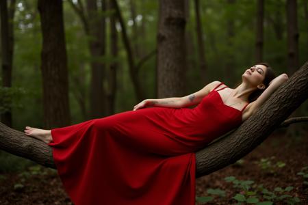 Lying flat on side
