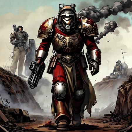 Grimdark Human Heavy Armor Suit - Warhammer 40,000