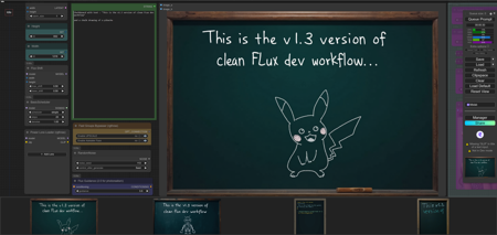Comfy UI Flux Dev. with Upscaler , 2 LORAs and Adetailer. Super clean版本v1.3. of clean Flux dev. (ID: 789381)