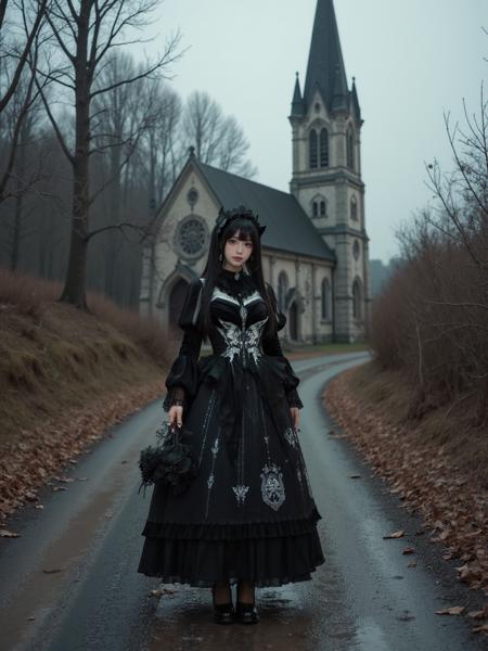 [Flux.1 D][Realistic] Gothic Dress | 哥特风裙子