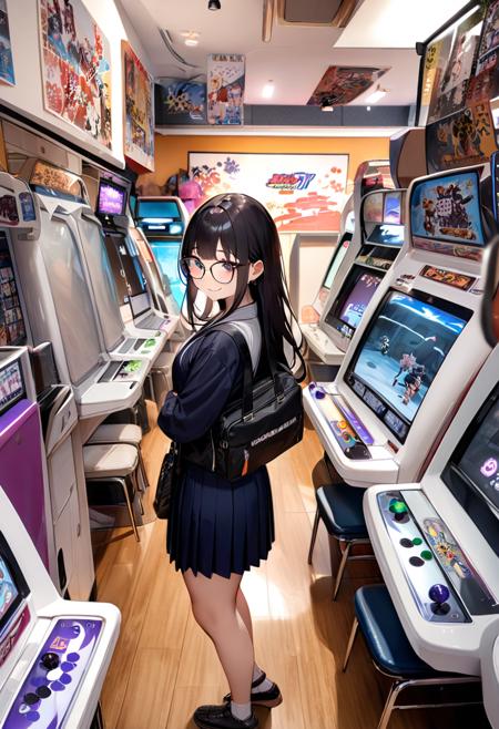 日本のゲームセンター（ビデオゲーム）SDXL