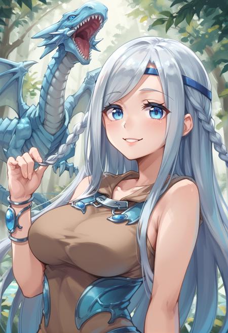 Yu-Gi-Oh! - Maiden with Eyes of Blue & Blue eye white dragon (青き眼の乙女 & 青眼の白龍) illu/PonyXL