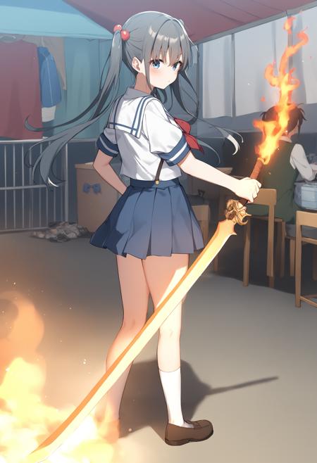 [SDXL&Pony] flaming sword / flame Sword / fiery sword / 炎の剣 / 火の剣 / フレイムソード