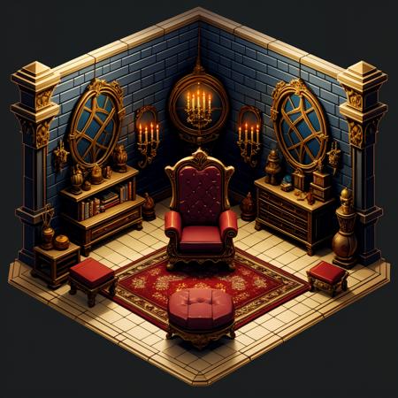 HEZI_45 degrees indoor cute game scene
