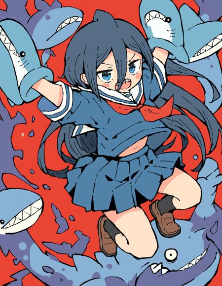 Yukimoto Shuuji (雪本愁二) artstyle (Pixiv, etc) - plus Shark Girl [Pony]版本v1.0 (ID: 1230992)