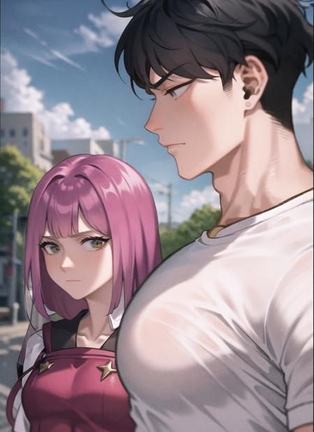 Girl staring at Guy's Chest Meme | LoRA