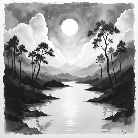 Zen Ink Wash Sumi-e (SDXL, Pony, Flux)