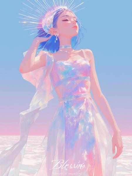 blue-and-white style 2D