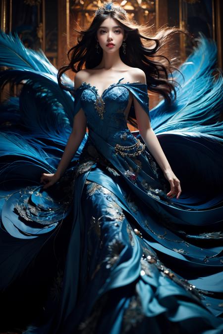 JAY - FEATHERS BLUE DRESS