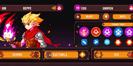 HEZI flat panel pixel game ui