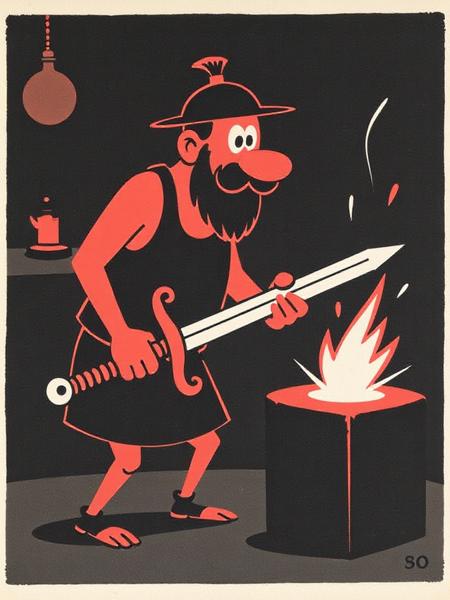 Wizard's Vintage Minimalism Cartoon