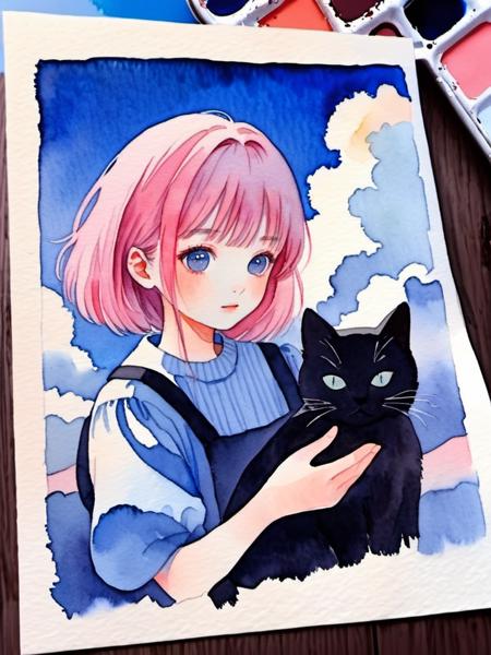 Retro watercolor figures